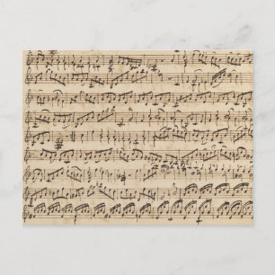 Handwritten Vintage Sheet Music Postcard