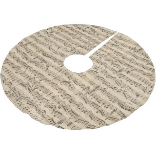 Handwritten Vintage Sheet Music Tree Skirt