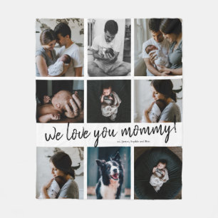 Handwritten We Love You Mummy 9 Photo  Fleece Blanket