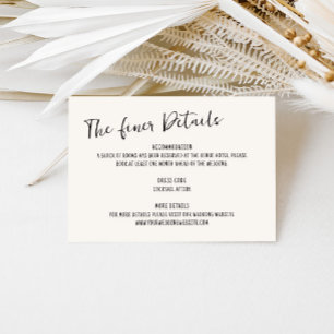 Handwritten Wedding Details Enclosure Card