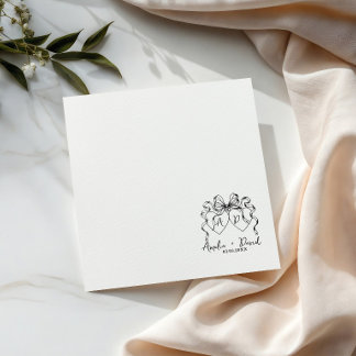 Handwritten Wedding heart love, Personalised Napkin