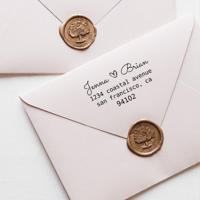 Handwritten Wedding Heart | Return Address Stamp (Creator Uploaded)