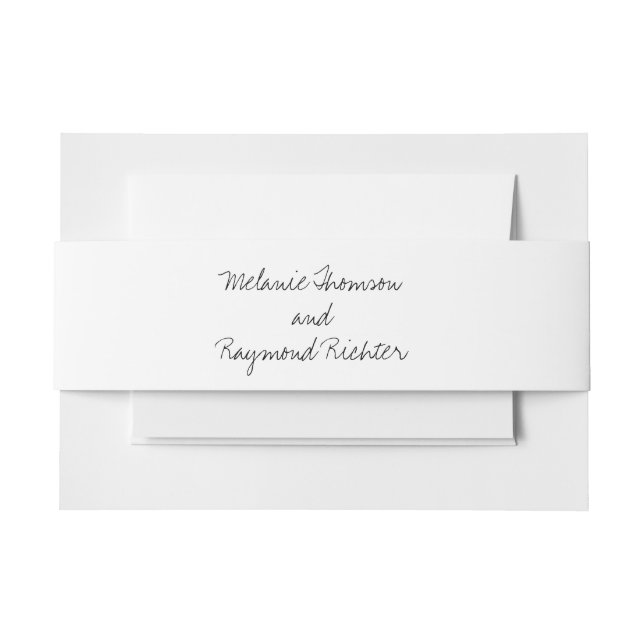 Handwritten Wedding Invitation Belly Band (Front Example)