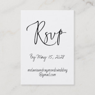 Handwritten Wedding Online RSVP & Online Details Business Card
