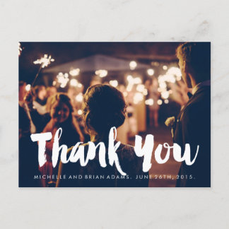 Handwritten Wedding Photo Thank You Card