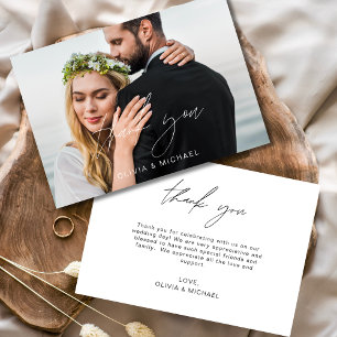 Handwritten Wedding Thank You Photo Minimalist Card