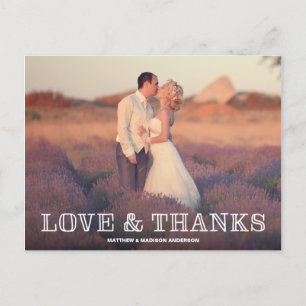 HANDWRITTEN   WEDDING THANK YOU POST CARD