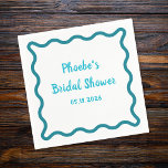 Handwritten Whimsical Wavy Border Bridal Shower Napkin<br><div class="desc">This design features a simple, whimsical, hand-drawn style wavy border. The font used for the main text is casual and playful, with a handwritten quality to it, giving it a personal, intimate touch. Use this design if you want prioritise a friendly and approachable vibe to your bridal shower over formality....</div>