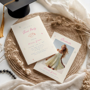 Handwritten Whimsy Pastel Graduation Invitation