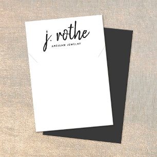 Handwritten White Necklace Jewellery Display