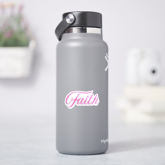 Handwritten Word Faith in Pink (HydroFlask)