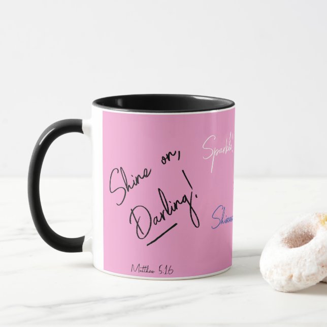 Handwritten Words of Inspiration Mug  (With Donut)