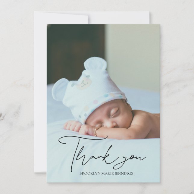 Handwritten Your Photo Baby Shower Thank You   (Front)