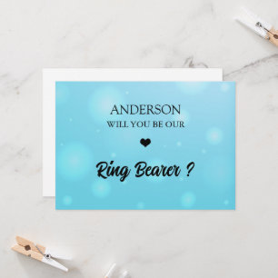 HandwrittenScript Heart Ring Bearer Proposal Card