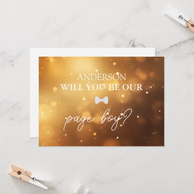 HandwrittenScript  Heart Ring Bearer Proposal Card (Front/Back In Situ)