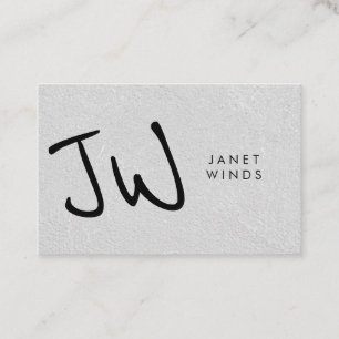 Handwrittten Large Type Monogram Business Card