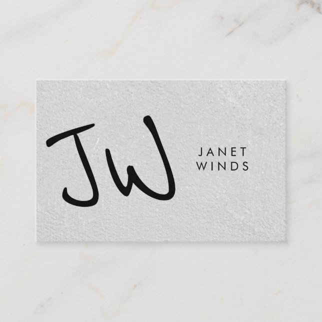 Handwrittten Large Type Monogram Business Card (Front)