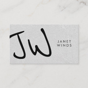 Handwrittten Large Type Monogram Business Card