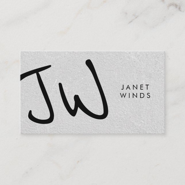 Handwrittten Large Type Monogram Business Card (Front)