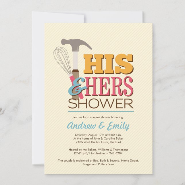 Handy Couple Shower Invitation (Front)