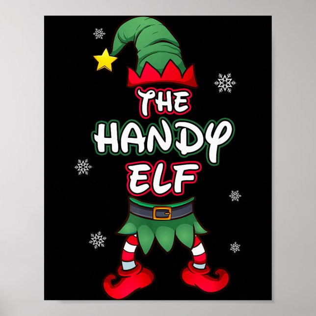 Handy Elf Christmas Pajamas Pjs Matching Family Gr Poster (Front)