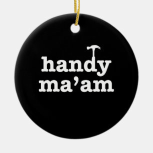 Handy Ma'am Tools Female Woman Maintenance Worker Ceramic Tree Decoration