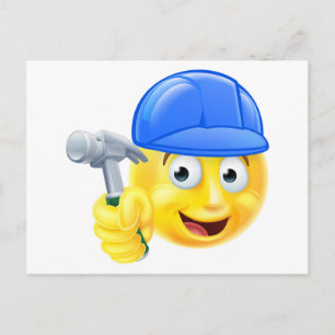 Handy Man Carpenter Builder Emoji Emoticon Postcard