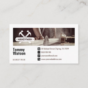 Handy Man Construction Contractor Business Card