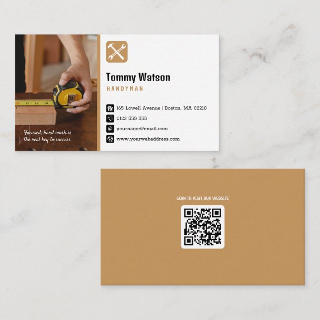 Handy Man | Construction | Contractor Business Card (Front/Back)