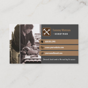 Handy Man Construction Contractor Business Card
