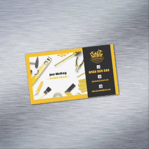 Handy Man   Construction   Contractor Magnetic Business Card