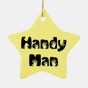 Handy Man T-Shirt Ceramic Tree Decoration