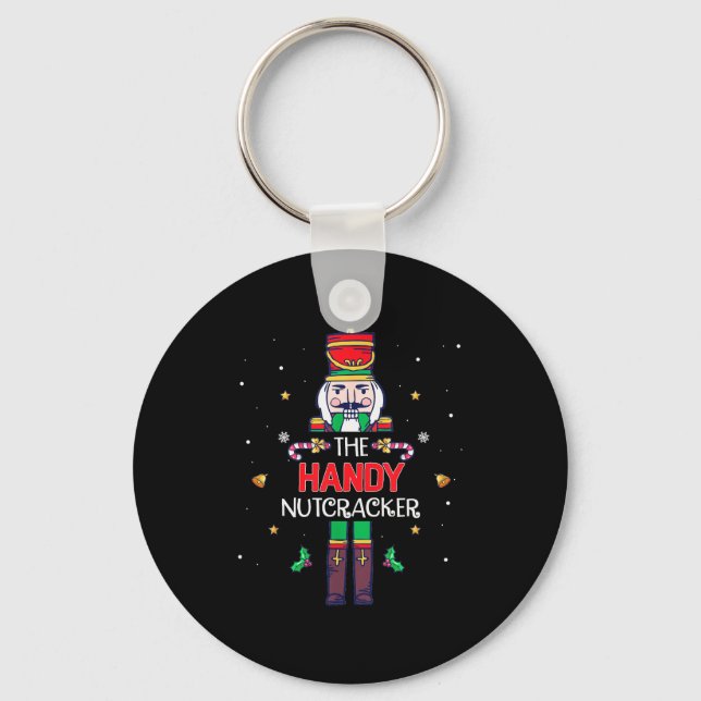 Handy Nutcracker Funny Christmas Family Matching O Key Ring (Front)