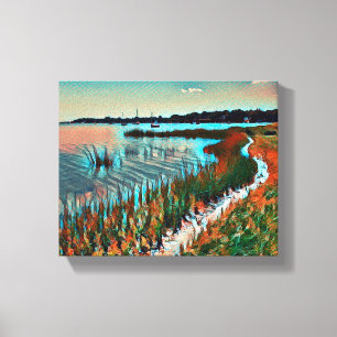 Handy Point, Ocean Pathway Stretched Canvas Print