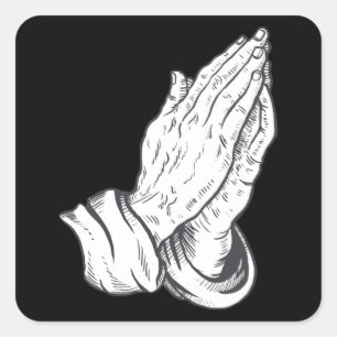 Handy Praying Christian Praying Square Sticker