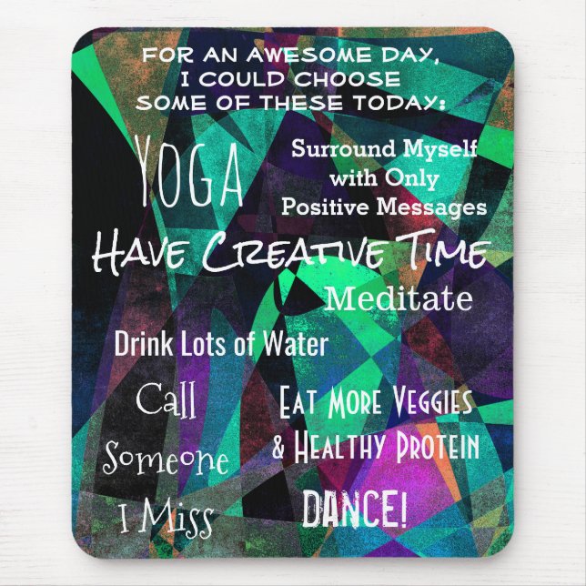 Handy Self-Motivation Reminders for an Awesome Day Mouse Mat (Front)