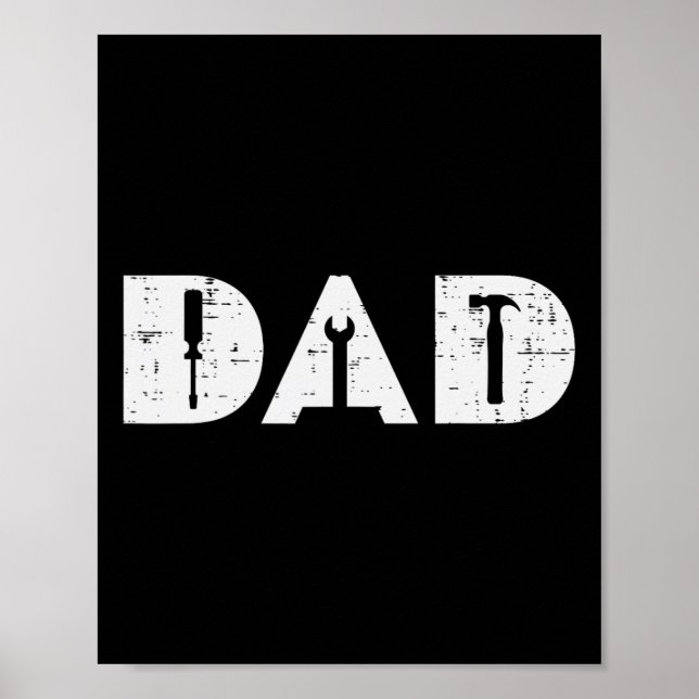 Handy Tools Funny Fathers Day Mechanic Daddy Papa  Poster (Front)