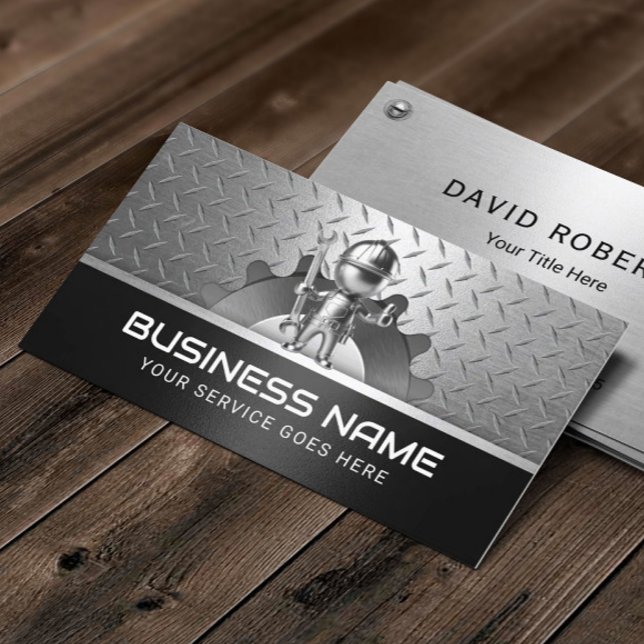 Handyman Auto Repair Service Metal Mechanic Business Card (Creator Uploaded)