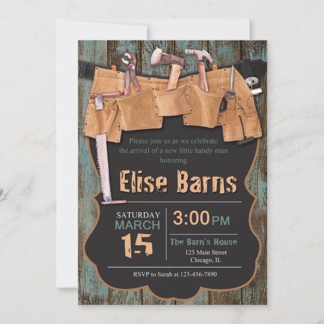Handyman Baby Shower Invitation (Front)