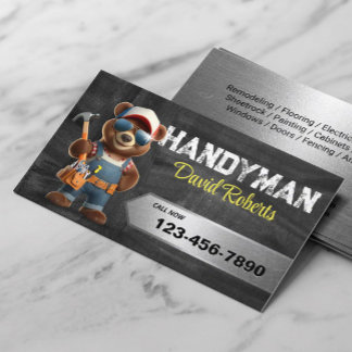 Handyman Bear House Repair & Maintenance Service Business Card