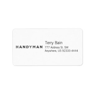 Handyman [Black Letterpress Style] Label