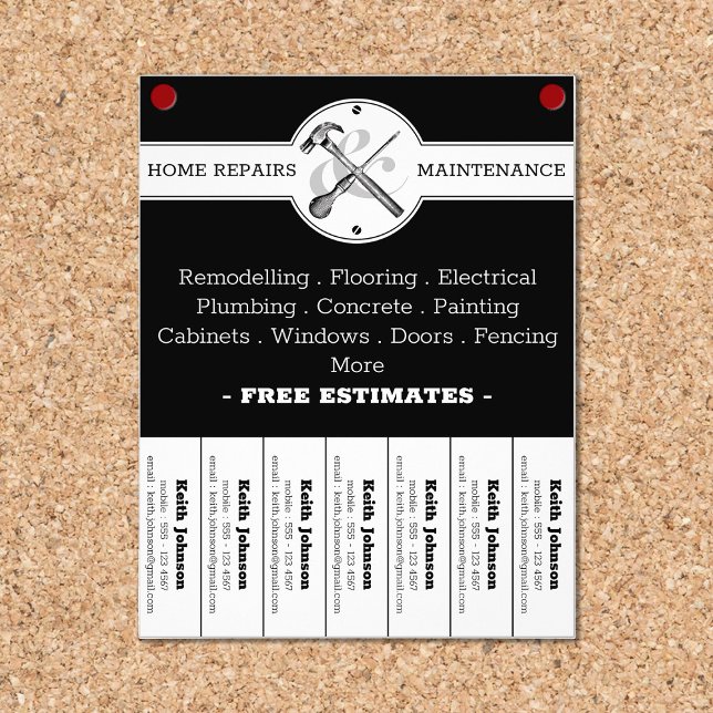 Handyman Black Modern Professional Construction  Flyer (Handyman Black Modern Professional Construction Flyer
)
