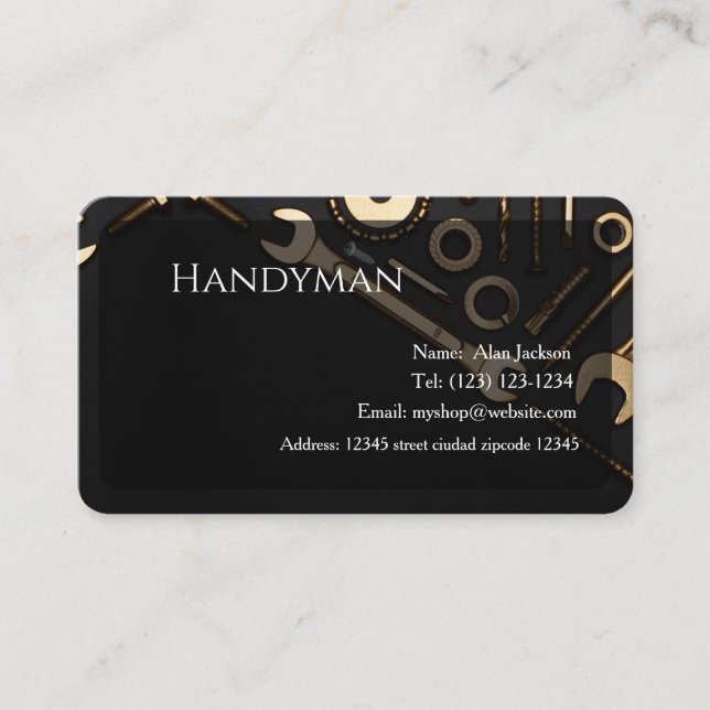Handyman Business card editable (Front)