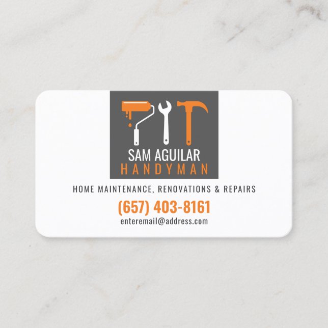 Handyman Business Card Modern Design (Front)