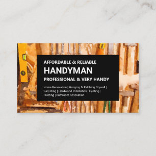 Handyman Business Card - Tools Wall on Black