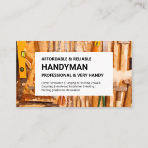 Handyman Business Card - Tools Wall on White