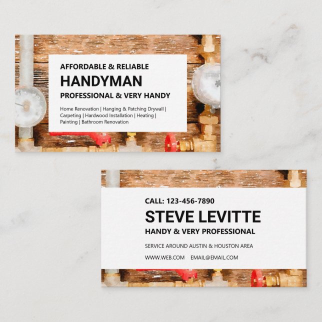 Handyman Business Card - Water Guage (Front/Back)