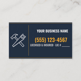 Handyman Business Cards, Custom Name & Phone Card