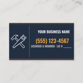 Handyman Business Cards, Custom Name & Phone Card