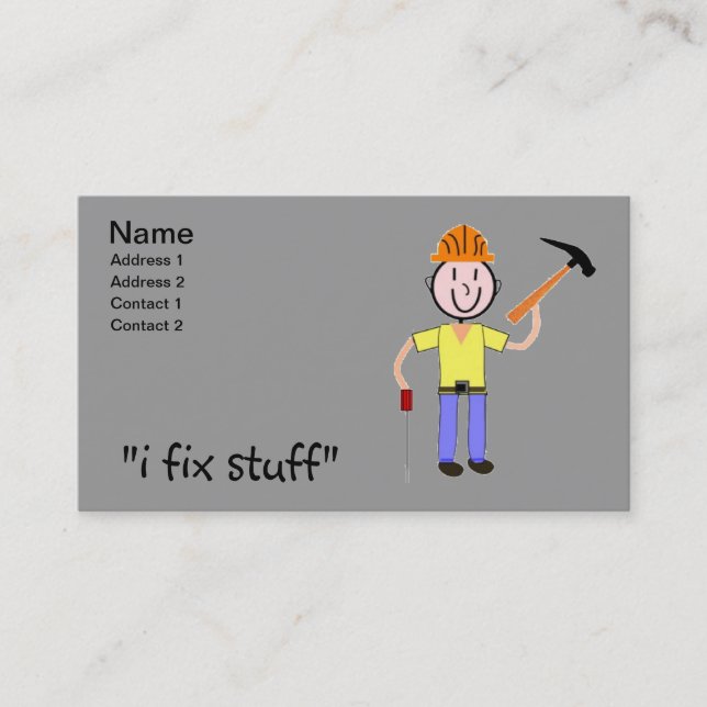 Handyman Business Cards I Fix Stuff (Front)